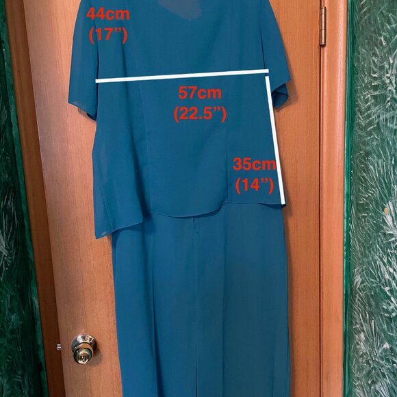 Blue Tank Top Maxi Dress with Wide straps + blouse with embroidery beaded detail - Picture 4 of 12